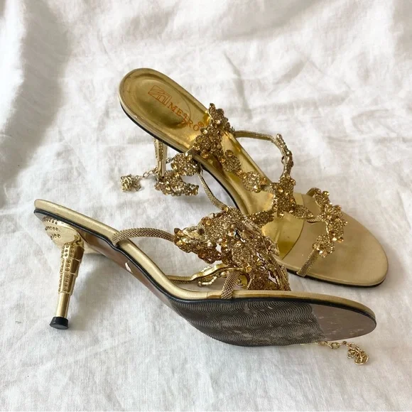 Metro Gold Rhinestone Sandals - Picture 6 of 14